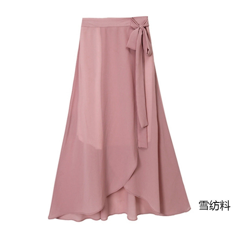 Skirt for Women Milan Cotton High Waist Asymmetrical Skirt Slit Skirt European and American Large Size Mid-Length Strappy Skirt for Women Mid-Length