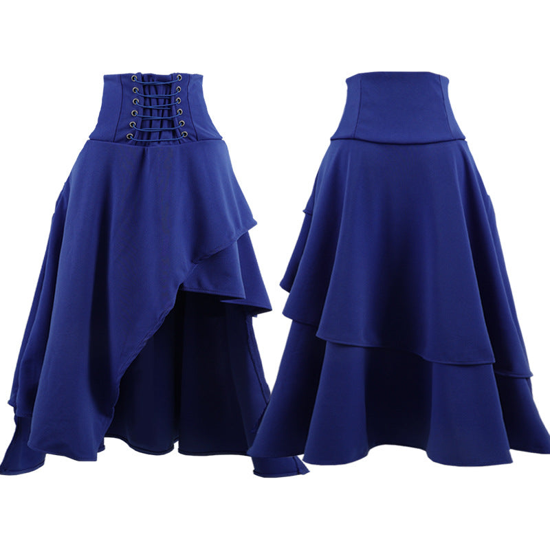 Cross-Border Aliexpress Amazon Ebay Hot-Selling High-Waisted 5-Color Irregular Gothic Long Skirt New Model in Stock
