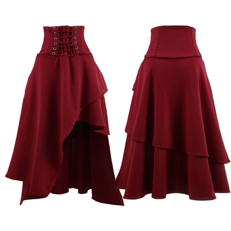Cross-Border Aliexpress Amazon Ebay Hot-Selling High-Waisted 5-Color Irregular Gothic Long Skirt New Model in Stock