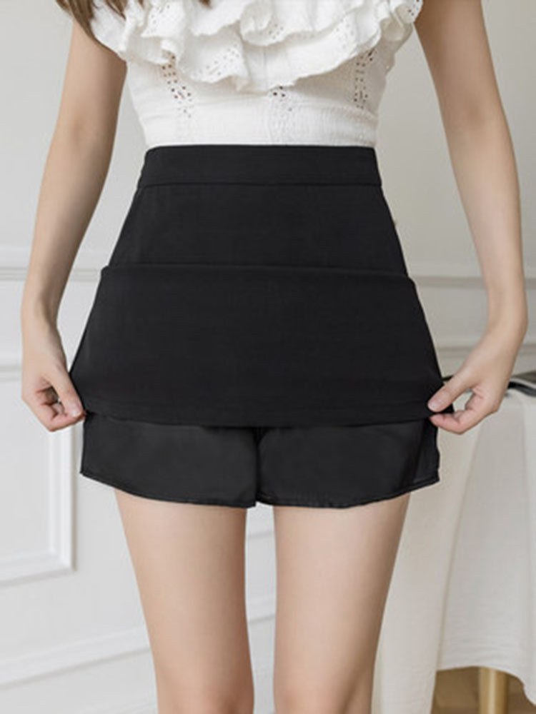 Women's Autumn Dress New High Waist All-match Chiffon Skirt Slim A- line Anti-walking Hip Dress Pants