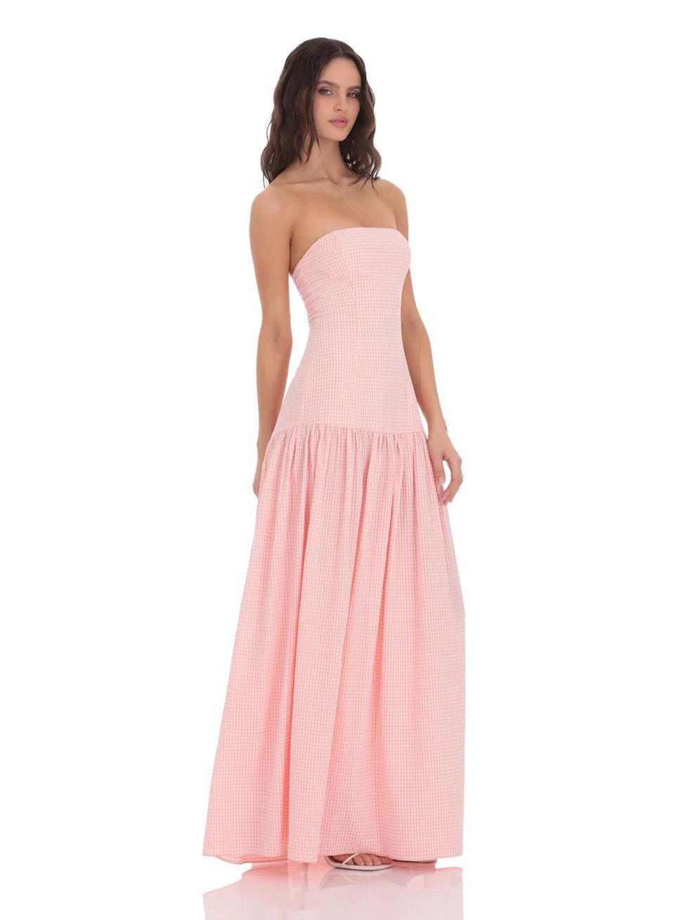 European and American Cross-Border Women's Clothing Summer New Style One-Line Collar Elegant and Sexy Slim Backless Tube Top Dress