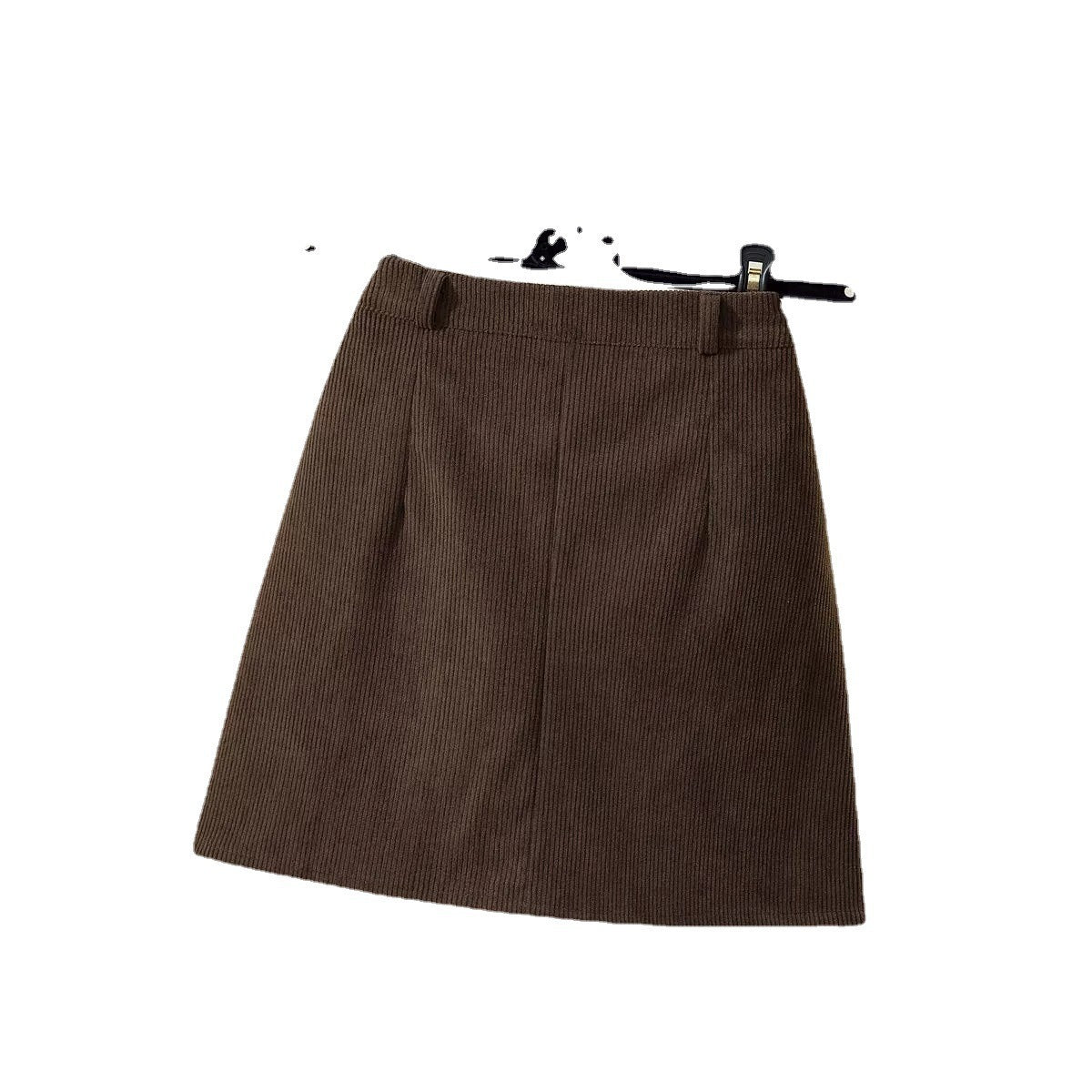 Black Corduroy Skirt Plus Size Fat mm Autumn and Winter Hip-Hugging Women's A-Line Skirt Slimming Look Versatile One-Step Skirt Short Skirt