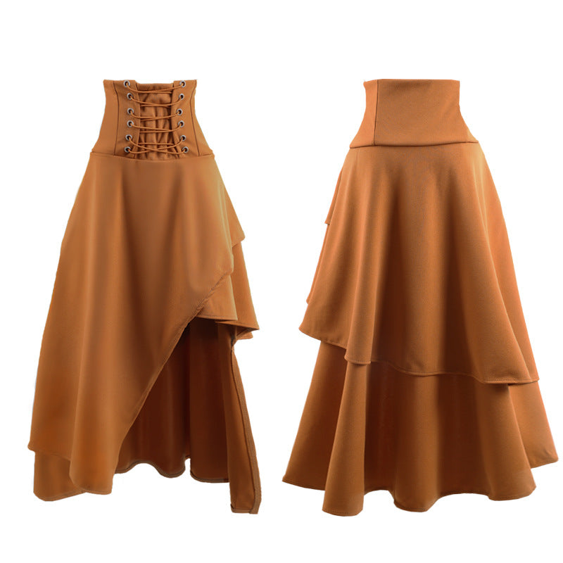Cross-Border Aliexpress Amazon Ebay Hot-Selling High-Waisted 5-Color Irregular Gothic Long Skirt New Model in Stock