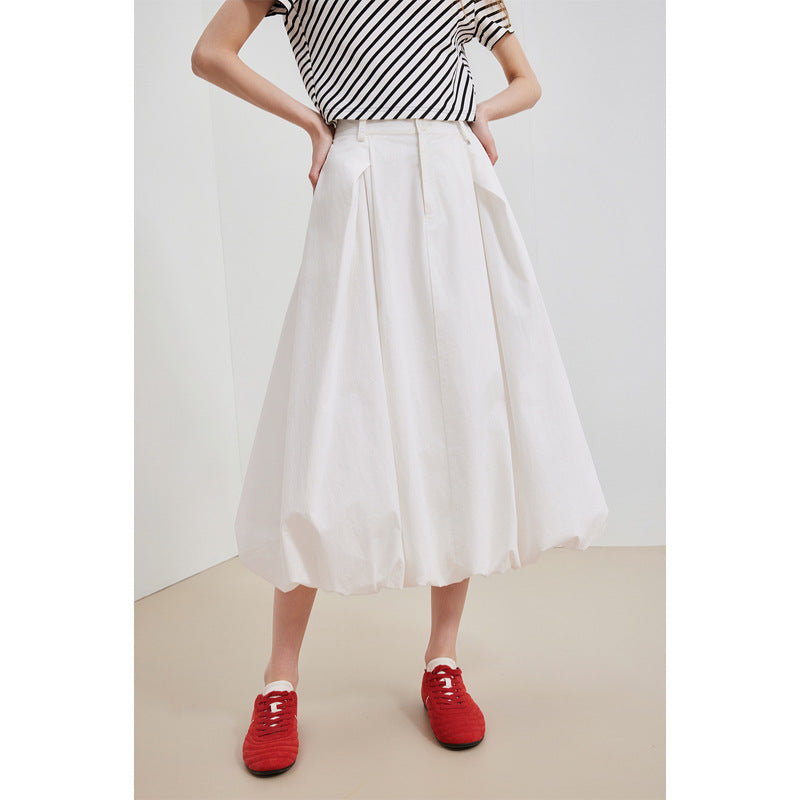 Elegant Skirt Women's Summer New Design High Waist Simple Slimming Floral Dress