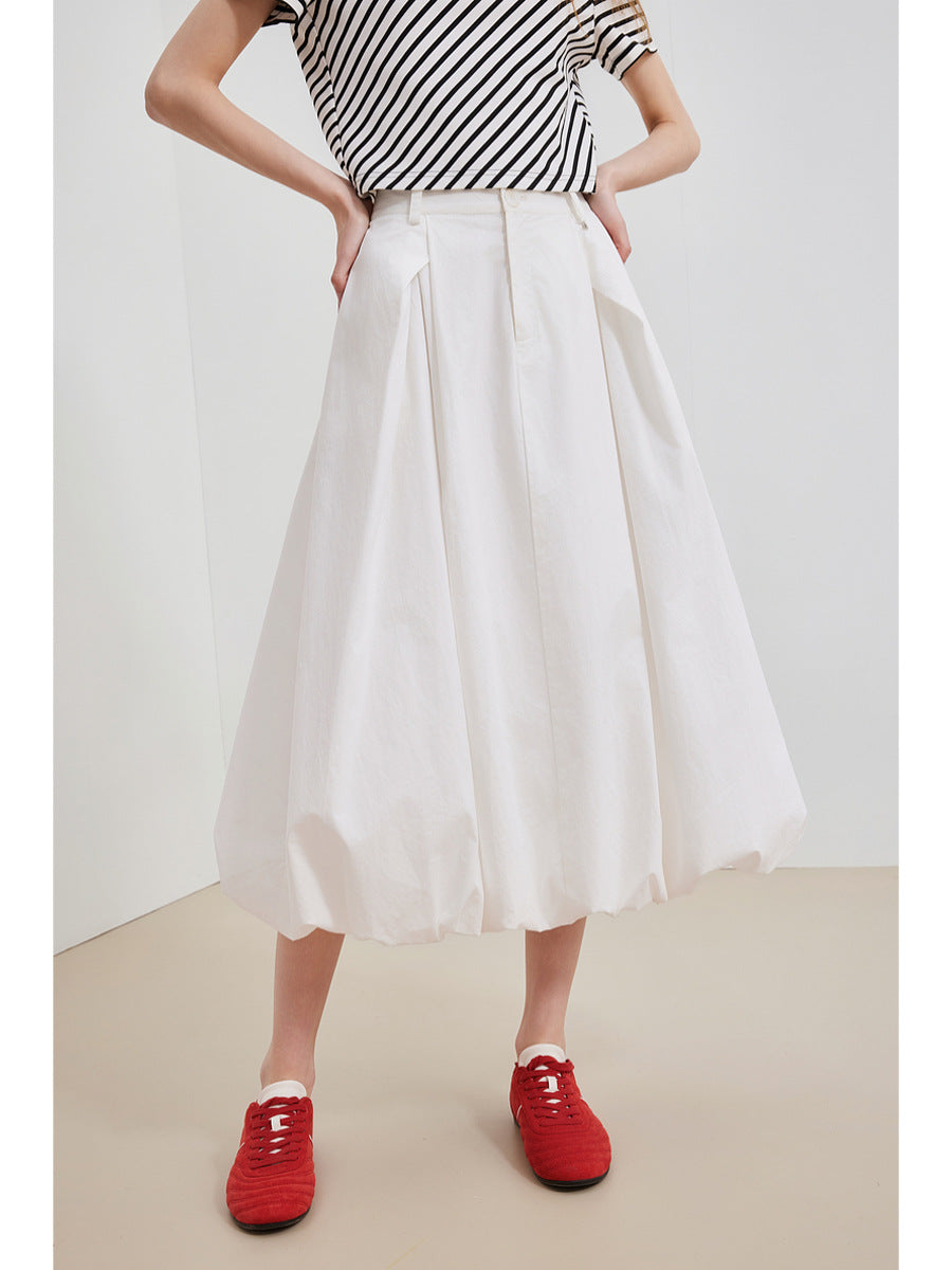 Elegant Skirt Women's Summer New Design High Waist Simple Slimming Floral Dress