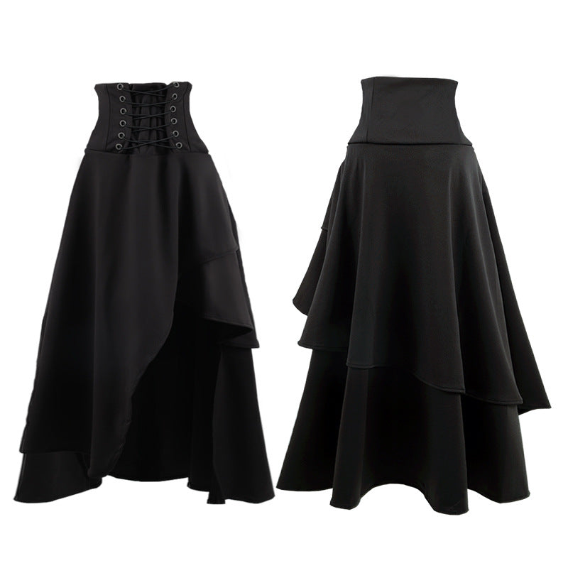 Cross-Border Aliexpress Amazon Ebay Hot-Selling High-Waisted 5-Color Irregular Gothic Long Skirt New Model in Stock