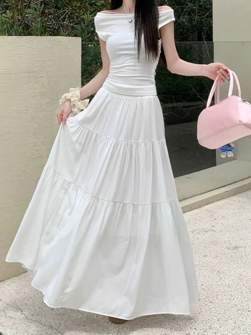 New Pink French Cake Dress Women's Summer New Loose Slimming Skirt