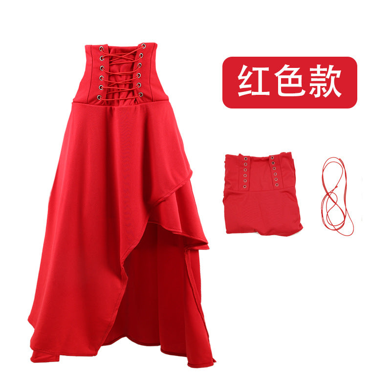 Cross-Border Aliexpress Amazon Ebay Hot-Selling High-Waisted 5-Color Irregular Gothic Long Skirt New Model in Stock