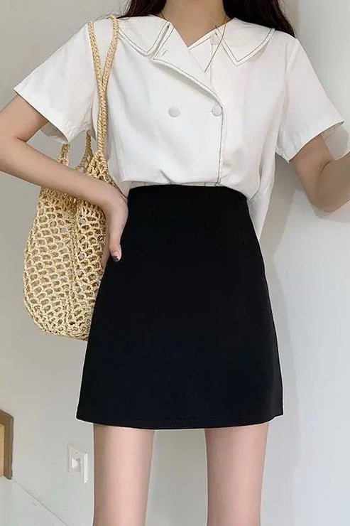 Women's Autumn Dress New High Waist All-match Chiffon Skirt Slim A- line Anti-walking Hip Dress Pants
