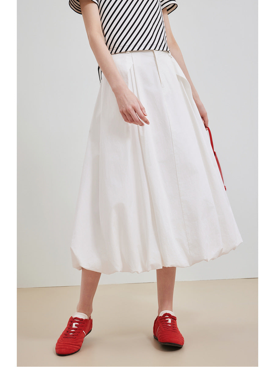 Elegant Skirt Women's Summer New Design High Waist Simple Slimming Floral Dress