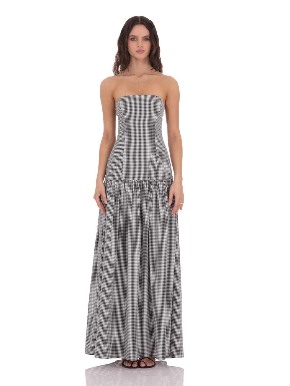 European and American Cross-Border Women's Clothing Summer New Style One-Line Collar Elegant and Sexy Slim Backless Tube Top Dress
