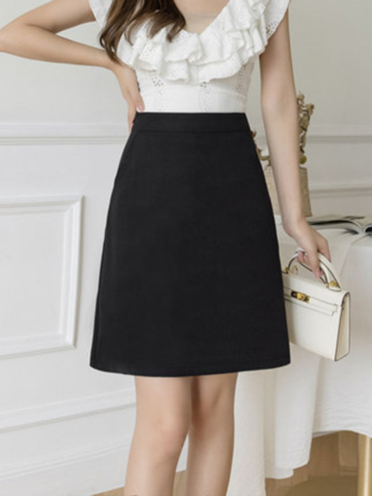 Women's Autumn Dress New High Waist All-match Chiffon Skirt Slim A- line Anti-walking Hip Dress Pants